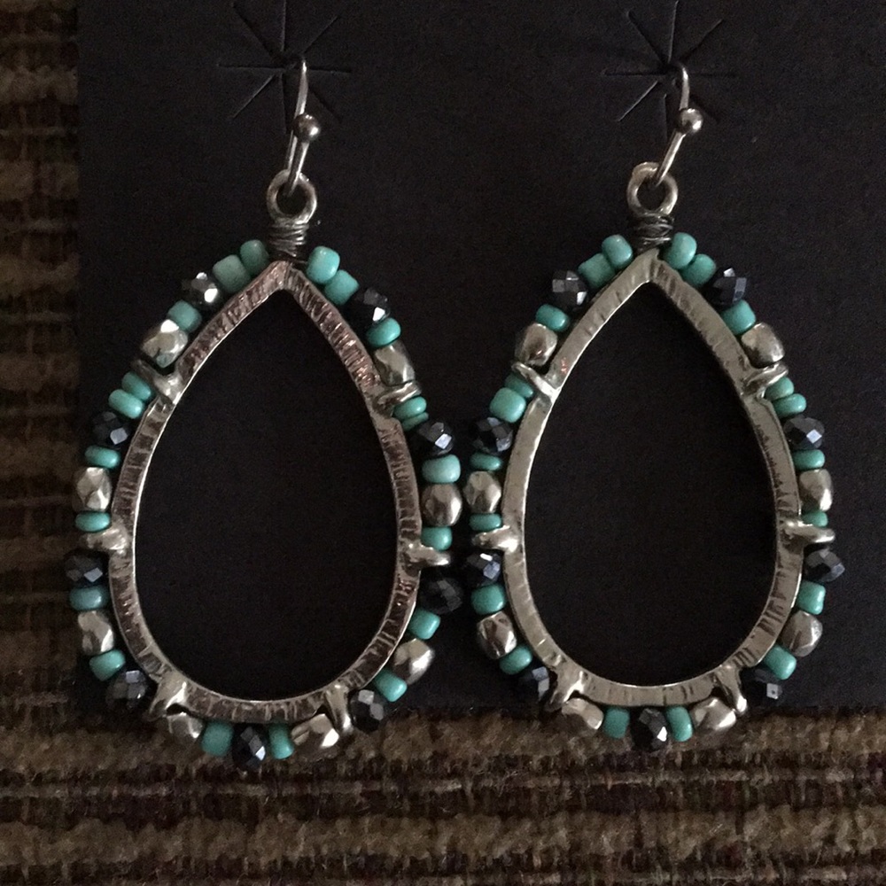 Turquoise and silver earrings